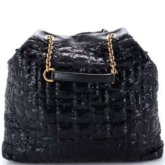 Dolce & Gabbana Miss Kristen Tote Sequin Embellished Leather Large