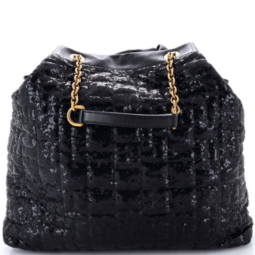 Dolce & Gabbana Miss Kristen Tote Sequin Embellished Leather Large