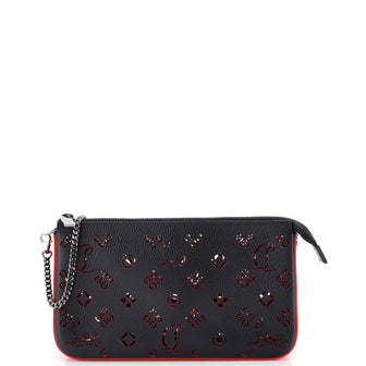 Christian Louboutin Loubila Chain Clutch Perforated Leather