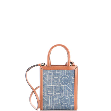 Celine Vertical Cabas Tote Printed Denim with Leather Mini