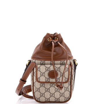 Gucci Interlocking G Patch Bucket Bag GG Coated Canvas Mini