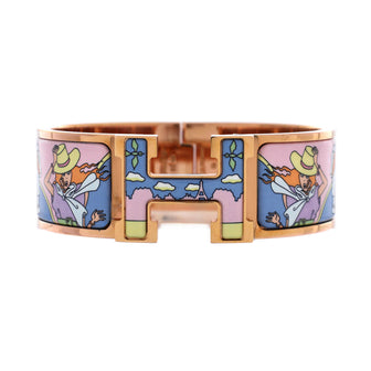 Hermes Clic H Bracelet Printed Enamel Wide