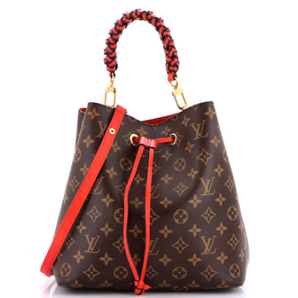 Louis Vuitton Braided Handle NeoNoe Handbag Monogram Canvas with Leather MM