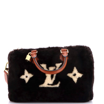 Louis Vuitton Speedy Bandouliere Bag Monogram Cozygram Shearling 30