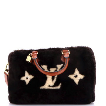 Louis Vuitton Speedy Bandouliere Bag Monogram Cozygram Shearling 30