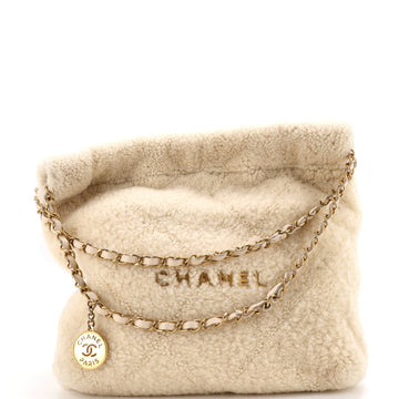 Chanel 22 Chain Hobo Quilted Shearling Small