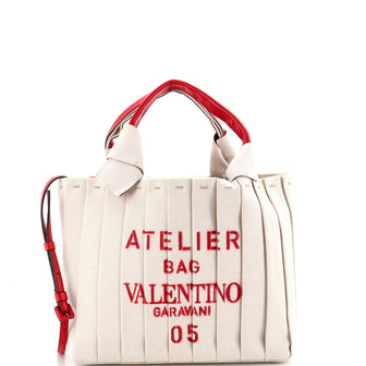 Valentino Garavani Atelier 05 Tote Pleated Canvas Medium