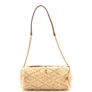 Saint Laurent Sade Tube Bag Quilted Shearling Mini