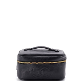 Chanel Vintage Timeless Cosmetic Case Caviar Medium