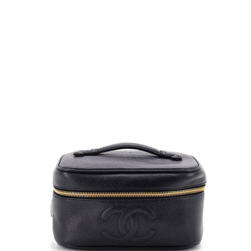 Chanel Vintage Timeless Cosmetic Case Caviar Medium