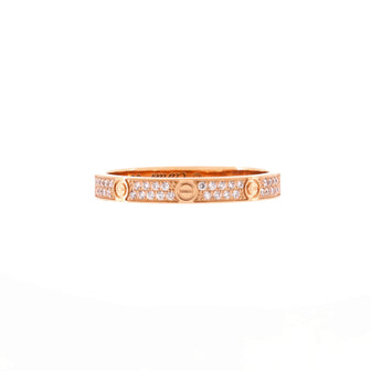 Cartier Love Wedding Band Pave Diamonds Ring 18K Rose Gold and Diamonds Small