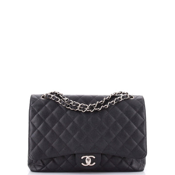 Chanel Classic Double Flap Bag Quilted Caviar Maxi