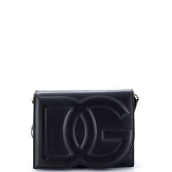 Dolce & Gabbana DG Logo Flap Shoulder Bag Leather Small