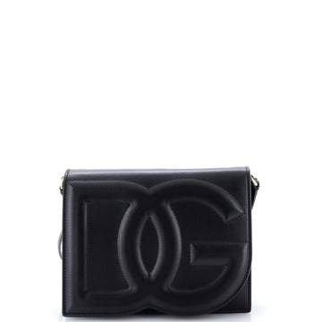 Dolce & Gabbana DG Logo Flap Shoulder Bag Leather Small