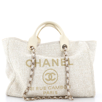 Chanel Deauville Tote Raffia with Glitter Detail Medium