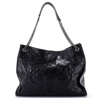 Saint Laurent Niki Shopping Tote Matelasse Chevron Leather Large