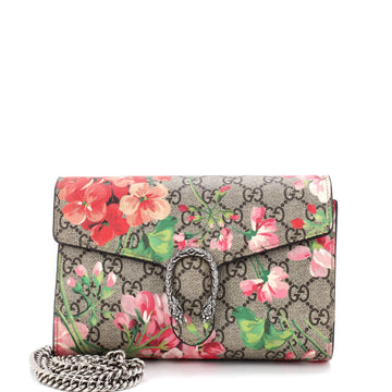 Gucci Dionysus Chain Wallet Blooms Print GG Coated Canvas Small