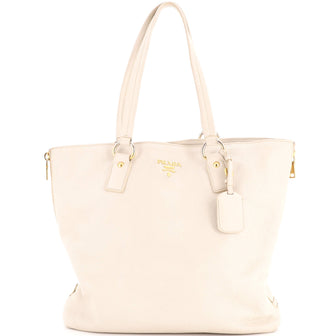 Prada Side Zip Shopper Tote Vitello Daino Large