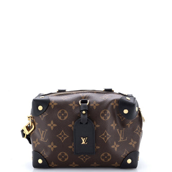 Louis Vuitton Petite Malle Souple Handbag Monogram Canvas with Leather