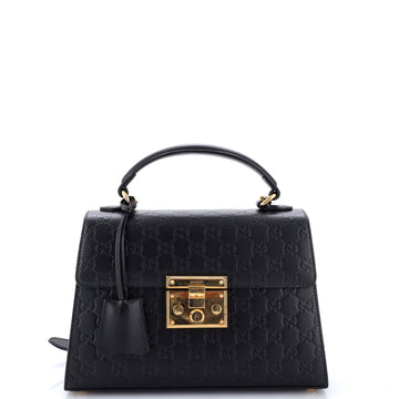 Gucci Padlock Top Handle Bag Guccissima Leather Small
