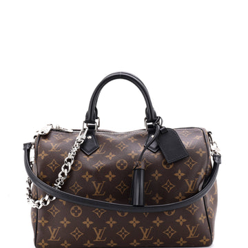 Louis Vuitton Dark Speedy Soft Bandouliere Bag Monogram Canvas 30