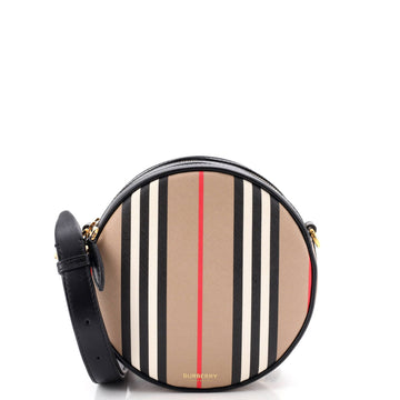 Burberry Louise Round Bag Icon Stripe E-Canvas