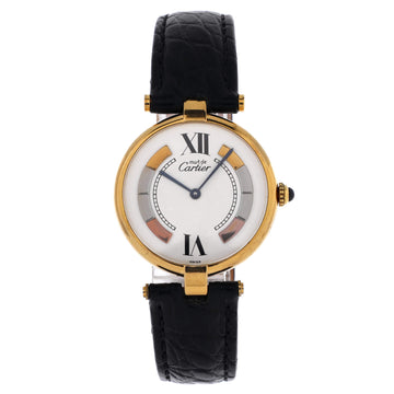 Cartier Must de Cartier Vendome Quartz Watch Vermeil Plated Sterling Silver and Alligator 30