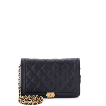 Chanel Boy Wallet on Chain Quilted Caviar