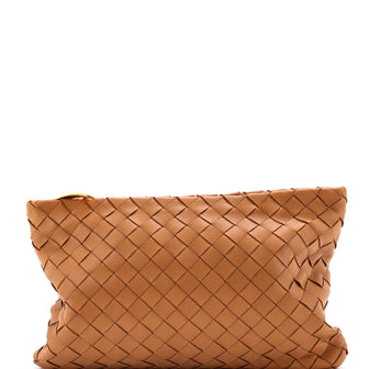 Bottega Veneta Zip Pouch Clutch Intrecciato Nappa Large
