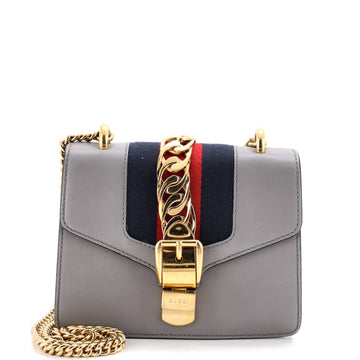 Gucci Sylvie Chain Shoulder Bag Leather Mini