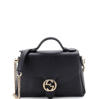 Gucci Interlocking Top Handle Bag Leather Small