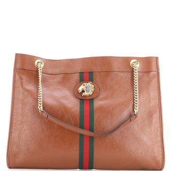 Gucci Rajah Chain Tote Leather Large