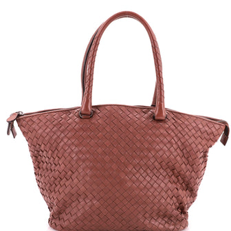 Bottega Veneta Zip Top Tote Intrecciato Nappa Large