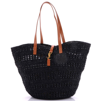 Saint Laurent Monogram Panier Basket Tote Woven Raffia Medium