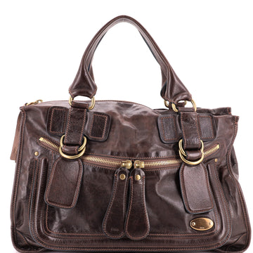 Chloe Bay Satchel Leather Large