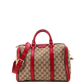 Gucci Convertible Joy Boston Bag GG Canvas with Leather Medium