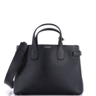 Burberry Banner NM Tote Leather with Vintage Check Canvas Medium