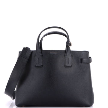 Burberry Banner NM Tote Leather with Vintage Check Canvas Medium