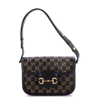 Gucci Horsebit 1955 Shoulder Bag GG Denim Small