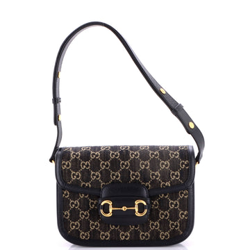 Gucci Horsebit 1955 Shoulder Bag GG Denim Small