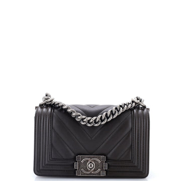 Chanel Boy Flap Bag Chevron Lambskin Small