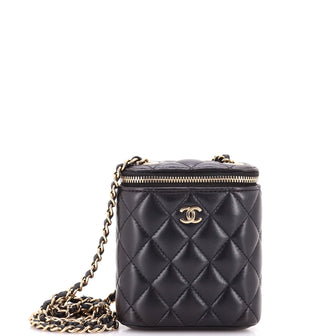 Chanel Vertical Classic Vanity Case with Chain Quilted Lambskin Small