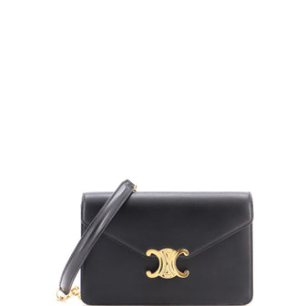 Celine Margo Triomphe Wallet on Chain Leather