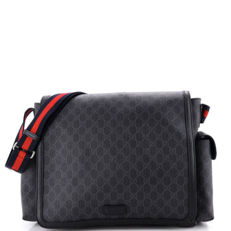 Gucci Web Strap Diaper Bag GG Coated Canvas Small