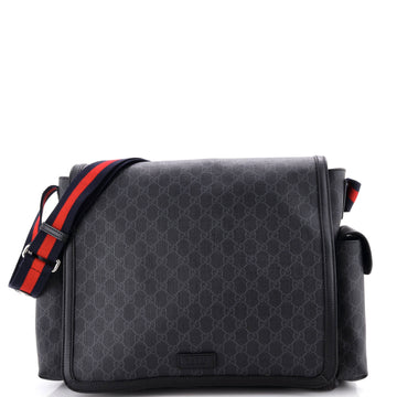 Gucci Web Strap Diaper Bag GG Coated Canvas Small