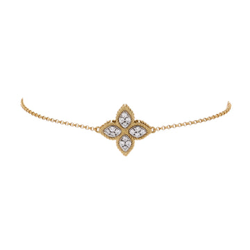 Roberto Coin Princess Flower Bracelet 18K Yellow Gold with Diamonds