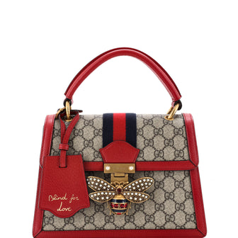Gucci Queen Margaret Top Handle Bag GG Coated Canvas with Leather Small