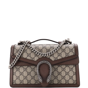 Gucci Dionysus Top Handle Chain Bag GG Coated Canvas Small