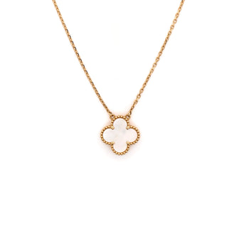Van Cleef & Arpels Vintage Alhambra Pendant Necklace 18K Yellow Gold and Mother of Pearl