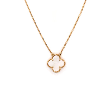 Van Cleef & Arpels Vintage Alhambra Pendant Necklace 18K Yellow Gold and Mother of Pearl